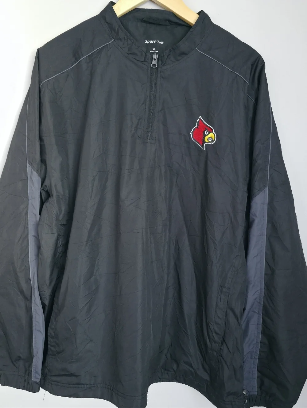 Sport-Tek Windbreaker Jacket XL Black Pullover Team Logo Lightweight Zip
